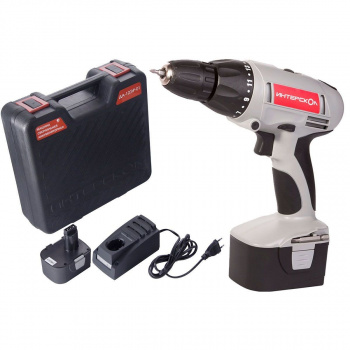 Дрель-шуруповерт Интерскол ДА-13/18ВК кейс черный