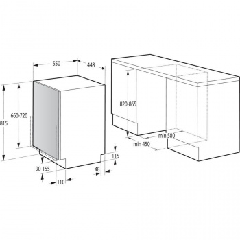 Посудомоечная машина встраиваемая Gorenje GV520E10