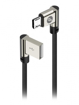 Кабель Partner 038384 USB 2.0 - microUSB 1м угловой Чёрный
