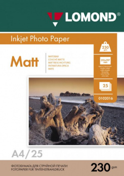 Фотобумага Lomond матовая 230г/м², A4, 25л (0102050)