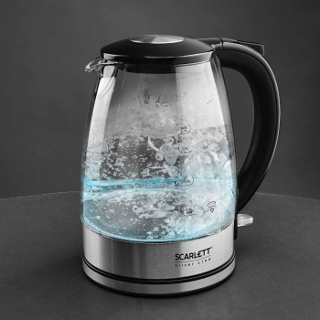Чайник электрический Scarlett SC-EK27G95 серебристый/черный