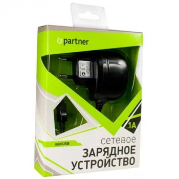 Зарядное устройство от сети 220в Partner miniUSB 1A
