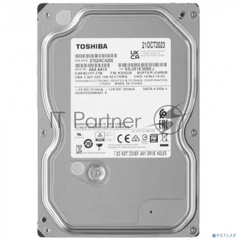 Жесткий диск Toshiba 2TB DT02ACA200 {SATA 6.0Gb/s, 7200 rpm, 256Mb buffer, 3.5"}