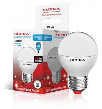 Лампа светодиодная Supra SL-LED-PR-G45-6W\4000\E27