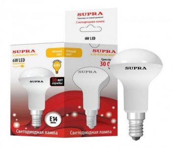 Лампа светодиодная Supra SL-LED-PR-R50-6W\3000\E14