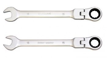 Ключ гаечный AUTOVIRAZH (AV-315216) Ключ комб трещоточный с шарниром 16мм AV Steel