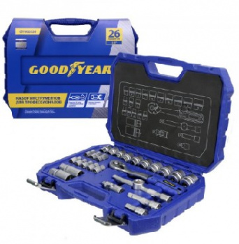 Набор инструментов GOODYEAR GY002026 Набор инструментов 26 предметов 3/8" в пластиковом кейсе
