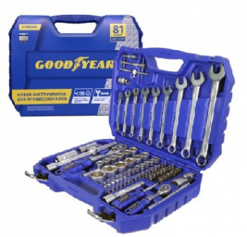 Набор инструментов GOODYEAR GY002081 Набор инструментов 81 предмет 1/2"+ 1/4" в пластиковом кейсе