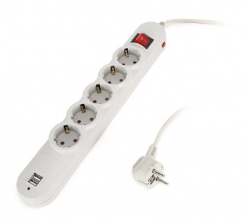 Фильтр-удлинитель Supra SF-5-ESC-USB-5M Серый