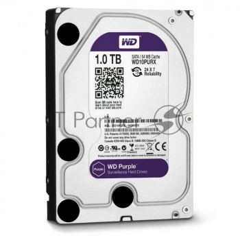 Жесткий диск Western Digital 1Tb WD10PURZ Purple, SATA III <5400rpm, 64Mb> 3.5