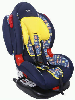 Автокресло детское SIGER KRES2046 ART "Кокон ISOFIX" котики, 1-7 лет, 9-25 кг, группа 1/2