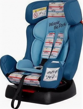 Автокресло детское SIGER KRES2660 Винни Пух полосы бирюзовый, серия DISNEY, Диона, гр.0+/I/II