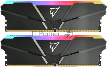 Оперативная память NETAC Shadow, DDR4, 32GB (2x16 GB), 3200 MHz, CL16, DIMM, радиатор, RGB, серый