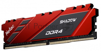 Оперативная память NETAC Shadow, DDR4, 8GB (1x8GB), 2666MHz, CL19, DIMM, с радиаторами, красный