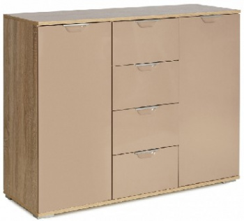 Комод VENTAL Лайн-4 Дуб Сонома/Мокко фасады МДФ