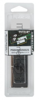 Оперативная память Patriot Signature, DDR4, 16GB (1x16 GB), 2666 MHz, CL19, SO-DIMM