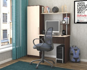 Стол письменный МЕБЕЛЬ-КОМПЛЕКС Cтол письменный Невада исп.5 Венге Цаво/Дуб Молочный/80312402