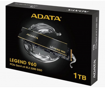 Накопитель SSD ADATA LEGEND 960, 1Tb, PCIe 4.0 x4, M.2 2280, NVMe, R/W 7400/6000, с радиатором