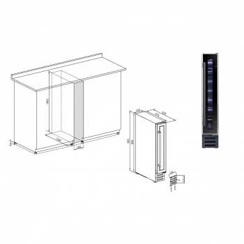 Встраиваемый винный шкаф Temptech WPQ15SCB