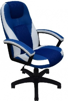 Компьютерное кресло OFFICE-LAB Кресло КР08 центр TW синий./эко кожа синий/кант эко кожа белый (700)