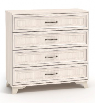 Комод МЕБЕЛЬ-КОМПЛЕКС Мирелла Комод 4 ящика Бодега Светлая/Патина