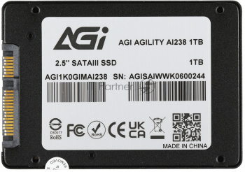 Накопитель SSD AGI AI238, 1Tb, SATA III, 2.5", R/W 558/504