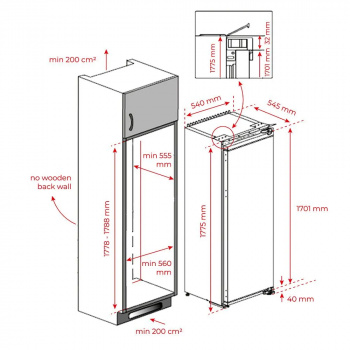 Встраиваемая морозильная камера Teka RSF 73360 FI
