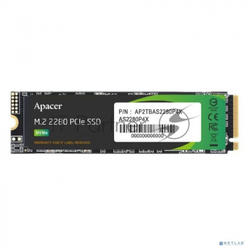 Накопитель SSD Apacer AS2280P4X, 256Gb, M.2 2280, PCIe 3.0 x4, NVMe, R/W 2100/1300