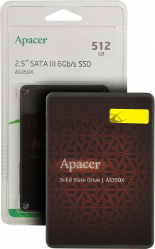 Накопитель SSD Apacer AS350X, 512Gb, 2.5", SATA III, R/W 560/540